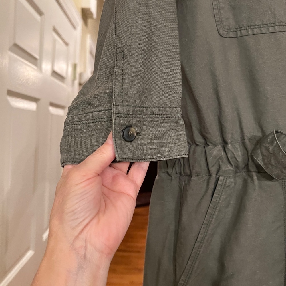 $520 EUC Women's Gerard Darel Nolwenn Khaki Army Green Jumpsuit Size 40 or 8 - Picture 7 of 11